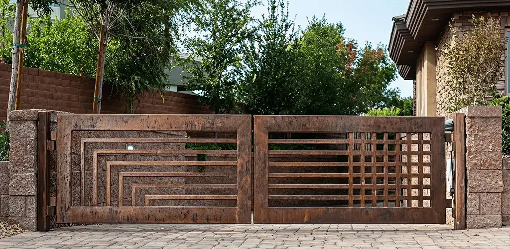 Custom driveway gate installation for a home entrance in Grand Rapids, MI
