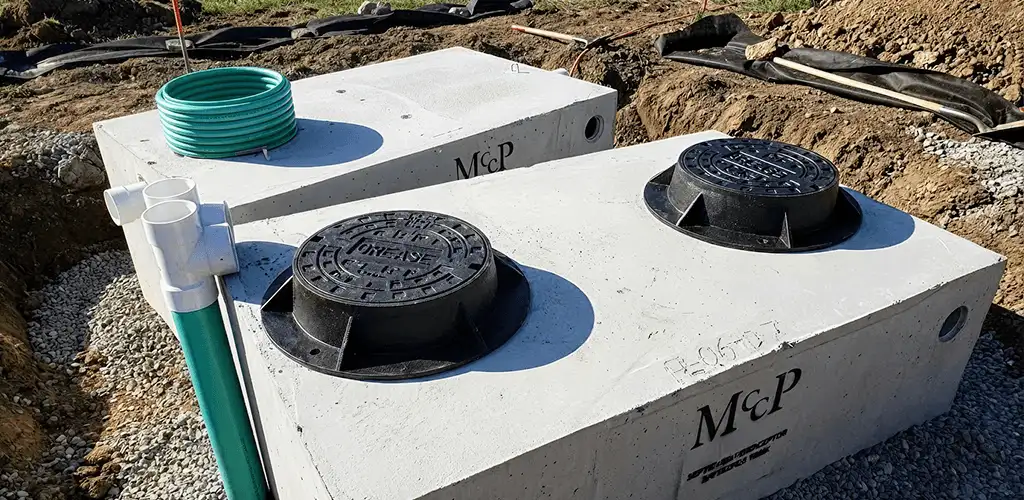 Grease trap installation unit set in place for drainage protection in Grand Rapids, MI