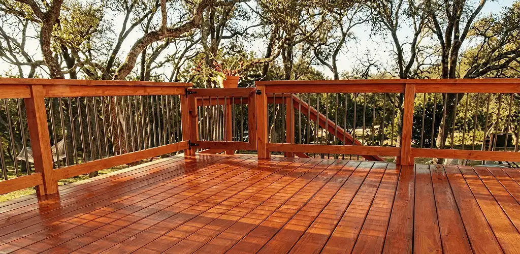 Deck sealing results with a freshly sealed wood deck in Grand Rapids, MI